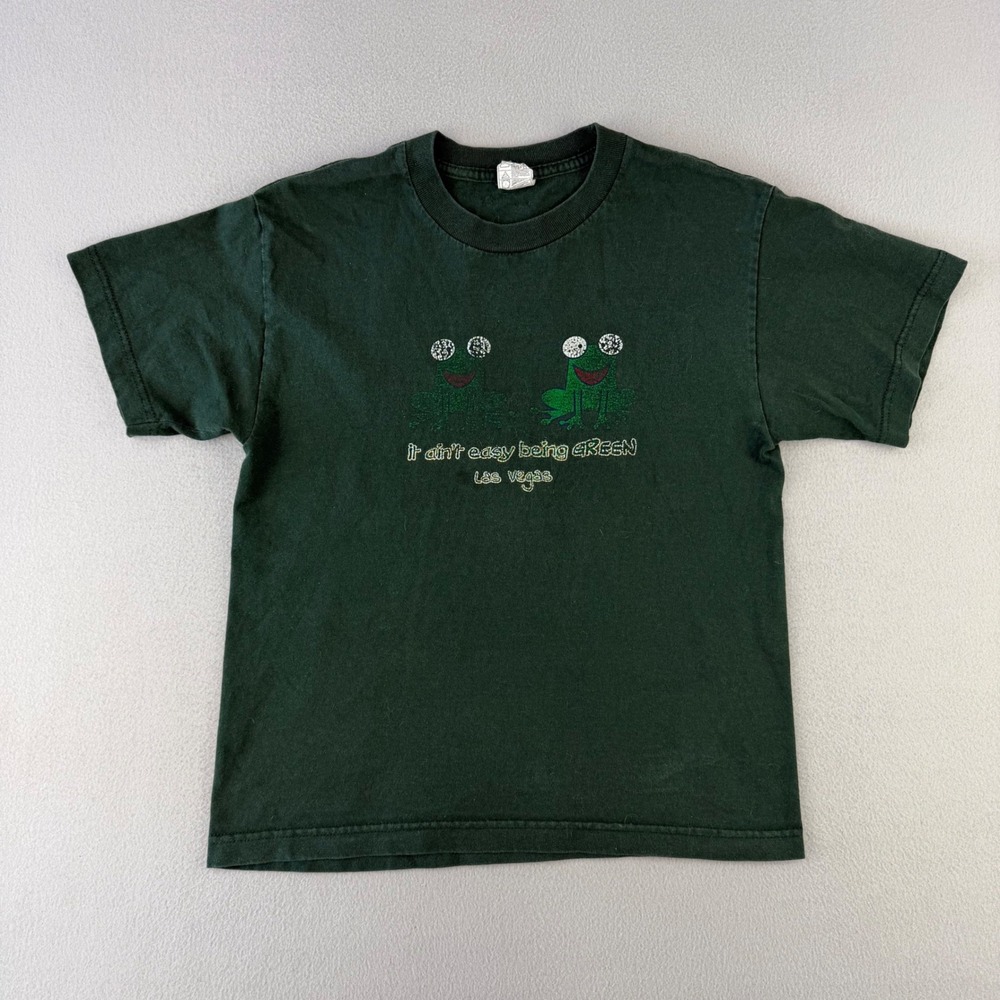 Vintage Las Vegas T-Shirt Mens Large Frog Graphic Tee "It Aint Easy Being Green"